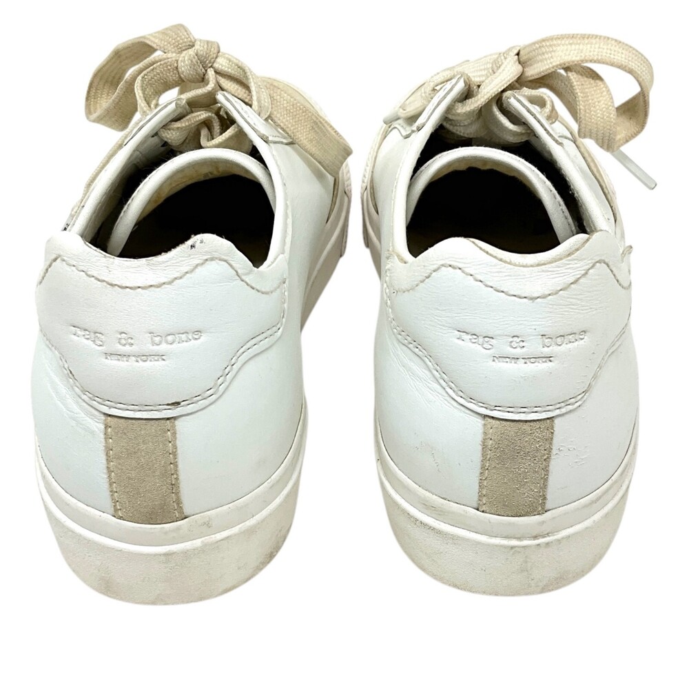 rag & bone Army Low Sneakers White EUR Size 38 US 8 Casual Lace Up Leather - Picture 6 of 12